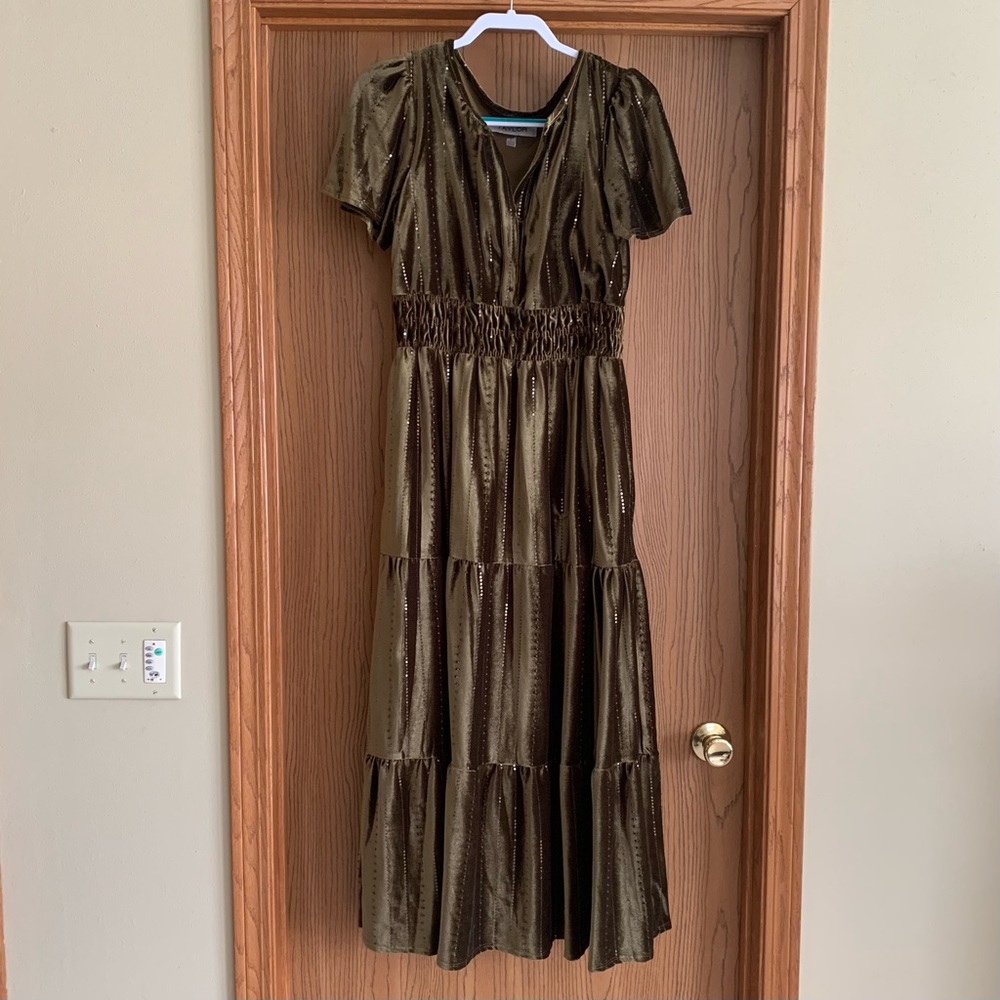 Taylor Olive Tiered Maxi Dress